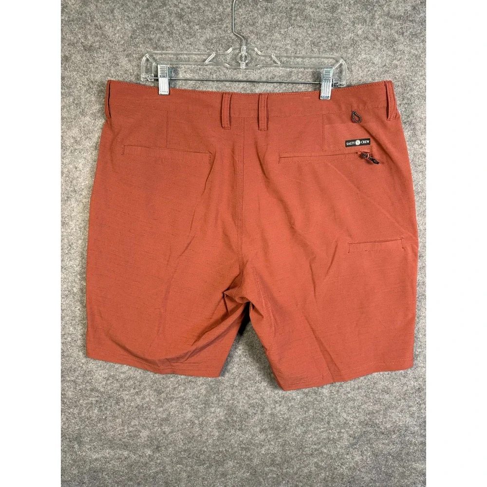 Salty Crew Mens‎ Hybrid Shorts Rust Orange Size 38 Quick Dry Stretch Walkshorts